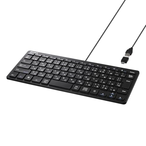 バッファロー キーボード 有線 ミニ Type-A Type-C パンタグラフ 日本語 ブラック BSKBUC315BK 送料無料