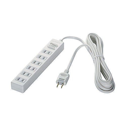 BUFFALO 2ピン電源タップ 6個口 集中SW 雷サージ 2m ホワイト BSTAPPS2620WH 送料無料