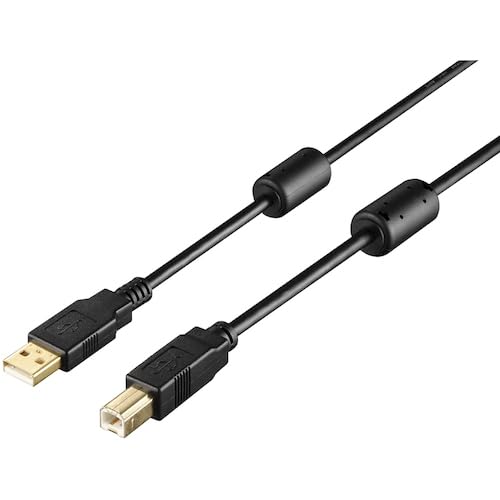 -/-/BU2ABF50BK・●USB2.0 A to Bフェライトコア付ケーブル5.0mブラック●USB 2.0対応のUSBケーブル（A to B） ●フェライトコア付き