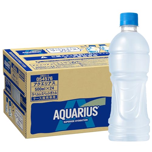 [熱中症対策] アクエリアス 500ml PET ラベルレス ×24本 [冷凍兼用] 送料無料