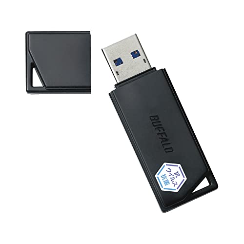 バッファロー USB3.2(Gen1) 抗ウイルス・抗菌USBメモリ RUF3-KVB64G-B/N 送料無料