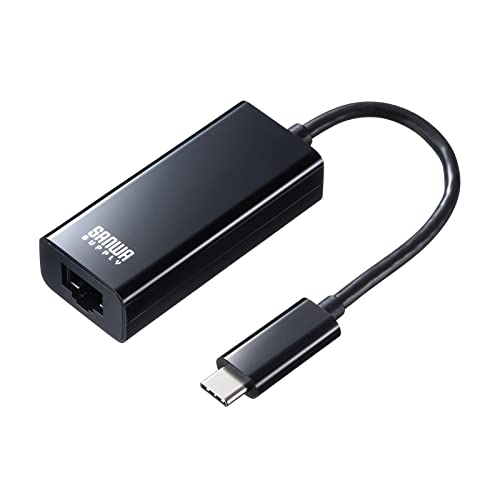 サンワサプライ USB3.2 TypeC-LAN変換アダプタ(ブラック) USB-CVLAN2BKN 送料無料