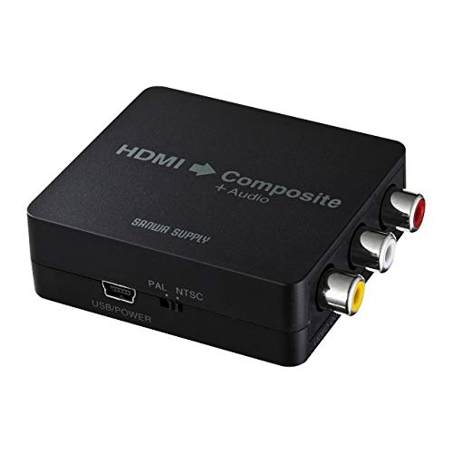 HDMI → コンポジットレッド/-/VGA-CVHD3・Style:HDMI → コンポジット・パッケージ個数:1・HDMI信号をコンポジット映像信号とアナログ音声信号に変換できるコンバーター・パソコンやゲーム機からのHDMI出力をコンポジット入力を持つテレビやプロジェクターなどに出力することができます。・HDMI信号に含まれるデジタル音声からアナログ音声信号(RCA端子 赤白)に変換し出力することもできます。・USB給電で動作するUSBバスパワー方式なのでモバイル環境でも設置が簡単に行えます。・ドライバ等のインストールは必要ありません。接続するだけで使用できます。HDMI信号をコンポジット映像信号とアナログ音声信号に変換できるコンバーター ・HDMI信号をコンポジット映像信号に変換するコンバーターです。 ・パソコンやゲーム機からのHDMI出力をコンポジット入力を持つテレビやプロジェクターなどに出力することができます。 ※全ての機種での動作をするものではありません。 ・HDMI信号に含まれるデジタル音声からアナログ音声信号(RCA端子 赤白)に変換し出力することもできます。 ・USB給電で動作するUSBバスパワー方式なのでモバイル環境でも設置が簡単に行えます。 ・ドライバ等のインストールは必要ありません。接続するだけで使用できます。 ※注意 ※コンポジット信号をHDMI信号にする逆の使い方はできません。 【対応機器】:HDMI出力端子を標準搭載しているパソコン、WindowsタブレットPC、AndroidタブレットPC 【対応出力機器】:コンポジット映像入力端子を標準搭載しているテレビ・プロジェクターなど 【付属品】:USBケーブル(給電用)×1、取扱説明書 【規格】:HDMI Ver.1.3b 【対応信号】:NTSC/PAL 【対応入力音声フォーマット】:リニアPCM2チャンネル 【出力解像度】:480i(720×480) 【音声出力】:アナログ2ch(RCAピンジャック) 【HDCP】:対応 【消費電力】:1.5W 【材質】:ABS 【インターフェース】:入力用:HDMI タイプA(19PIN)メス×1、出力用:コンポジット映像出力×1、アナログ音声出力(RCA)×2