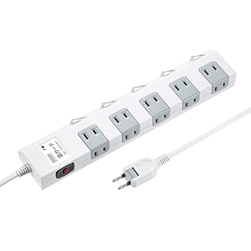 サンワサプライ 電源タップ 10個口・2P (5m) たくさん挿せるレイアウト 雷ガード 個別スイッチ(2個口ごと)・一括集中スイッチ 送料無料
