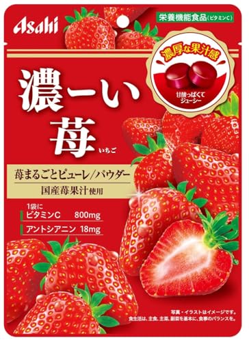 -/84g×6袋/-・FlavorName:いいちご苺Size:84g×6袋・原材料：砂糖（国内製造）、水飴、いちご濃縮果汁、いちご粉末、カシス抽出物粉末、いちごピューレ／酸味料、V.C、香料、甘味料（アセスルファムK、スクラロース）・商品サイズ(高さx奥行x幅):13cm×21cm×15cm商品紹介 苺のフレッシュで瑞々しい苺を凝縮した濃ーい味わい。とちおとめ果汁を使用し、苺パウダーを使用します。栄養機能食品（ビタミンC）。アントシアニン20配合。パッケージはブランドで統一感を持たせるとともに、苺シズルを大きく配し、濃厚な味わいが想起できるようにしました。 原材料・成分 砂糖（国内製造）、水飴、いちご濃縮果汁、いちご粉末、カシス抽出物粉末、いちごピューレ／酸味料、V.C、香料、甘味料（アセスルファムK、スクラロース）