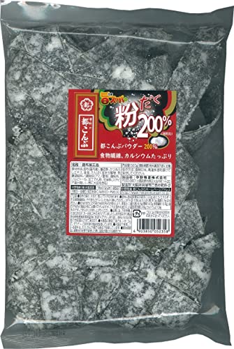 黒/500グラム (x 1)/-・内容量：500g・賞味期限：180日商品紹介 国内産真昆布使用。昔ながらの甘酸っぱい都こんぶに魔法の粉を200%(当社比)に増量した大容量サイズになります。大きめのサイズにカットしており、そのまま食べて頂けるほか、料理のアレンジなどにもご活用頂けます。昆布には食物繊維・カルシウムが豊富に含まれております。 原材料・成分 成分 昆布(国内産)、醸造酢、たんぱく加水分解物、かつおぶしエキス、食塩、発酵調味料/調味料(アミノ酸等)、酸味料、ソルビトール、甘味料(ステビア抽出物)、(一部に大豆を含む)