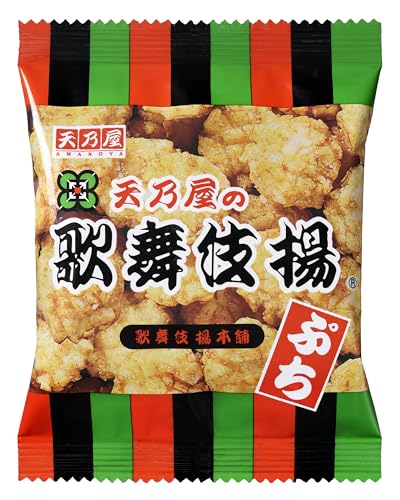 -/Pack of 1/-・揚せんべい商品紹介 つまめるサイズの「歌舞伎揚」。食べやすい小袋サイズ。一度食べるとクセになる甘口しょうゆ味の揚せんべいです。 原材料・成分 うるち米（国産、米国産）、植物油、砂糖、しょうゆ（小麦・大豆を含む）、果糖ぶどう糖液糖、食塩、調味エキス（大豆を含む）/加工でん粉（小麦由来）、調味料（アミノ酸等）、カラメル色素