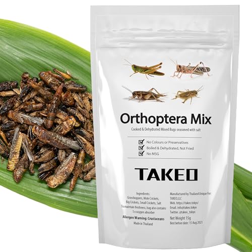 昆虫食TAKEO バッタ目ミックス 15g 塩味 4種MIXセット イナゴ バッタ フタホシコオロギ ヨーロッパイエコオロギ そのまま食 送料無料
