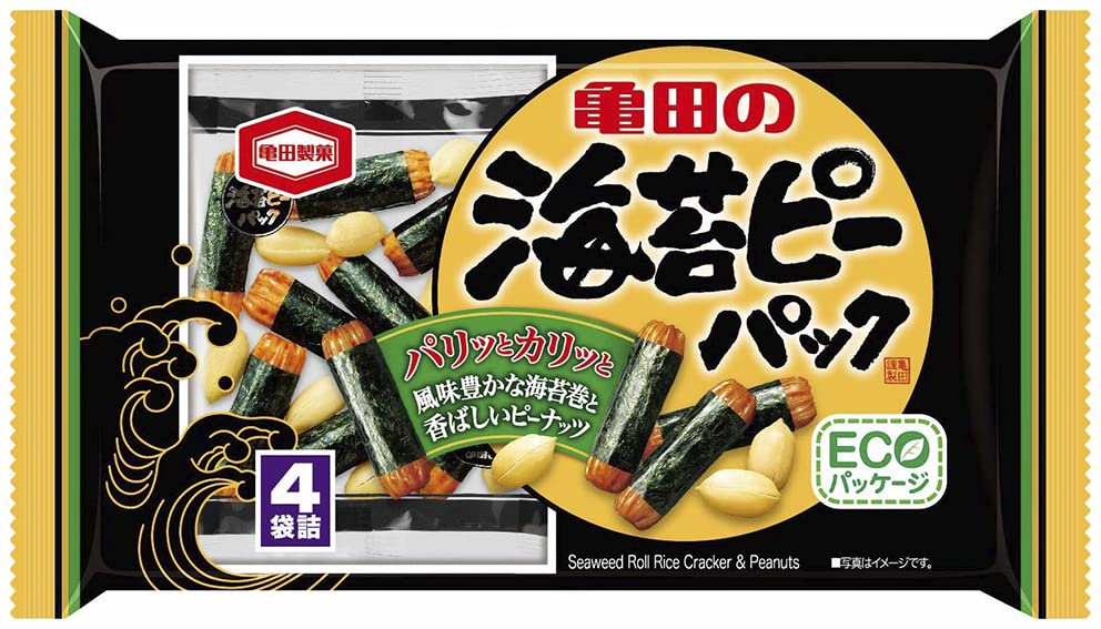 -/85g(×12)/-・パッケージ個数:1・風味豊かな海苔巻と香ばしいピーナッツで、おやつやおつまみに大活躍。商品紹介 風味豊かな海苔巻と香ばしいピーナッツで、おやつやおつまみに大活躍。 原材料・成分 もち米（中国産、タイ産）、ピーナッツ（ピーナッツ、植物油脂、食塩）、しょうゆ、のり、砂糖、みりん、魚介エキス調味料、デキストリン、たん白加水分解物、食塩／加工でん粉、調味料（アミノ酸等）、着色料（カラメル、パプリカ色素）、酸味料、乳化剤、香辛料抽出物、（一部に小麦・落花生・さば・大豆・鶏肉を含む）