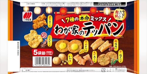 原材料：米（中国産、国産、その他）、植物油脂（えび・ごまを含む）、大豆、砂糖、でん粉、しょうゆ（小麦・大豆を含む）、食塩、乳糖、小麦粉、ホエイパウダー（乳成分を含む）、デキストリン、うるち米粉、チーズパウダー、えび、いか、脱脂粉乳、マヨネーズシーズニング（卵・乳成分・大豆を含む）、麦芽糖、全粉乳、梅肉パウダー、青のり、アオサ、香辛料、かつお節エキス、油脂加工品、かつお節パウダー／加工でん粉、調味料（アミノ酸等）、着色料（紅麹、カロチン、アントシアニン、パプリカ色素）、香辛料抽出物、乳化剤（大豆由来）、酸味料、香料、膨張剤、甘味料（ステビア）、酸化防止剤（ローズマリー抽出物）・商品サイズ(高さx奥行x幅):26cm×36.5cm×27cm商品紹介 バラエティ感のある7種の素材の味わいが楽しめる商品です。おつまみシーンはもちろん、おやつシーンにもお楽しみいただけます。持ち運びにも便利な、食べきり5袋入り。●三幸製菓は、「雪の宿」「ぱりんこ」「チーズアーモンド」「新潟仕込み」「粒より小餅」「丸大豆せんべい」など、多くのロングセラー商品を製造している新潟のおせんべいメーカーです。 原材料・成分 米（中国産、国産、その他）、植物油脂（えび・ごまを含む）、大豆、砂糖、でん粉、しょうゆ（小麦・大豆を含む）、食塩、乳糖、小麦粉、ホエイパウダー（乳成分を含む）、デキストリン、うるち米粉、チーズパウダー、えび、いか、脱脂粉乳、マヨネーズシーズニング（卵・乳成分・大豆を含む）、麦芽糖、全粉乳、梅肉パウダー、青のり、アオサ、香辛料、かつお節エキス、油脂加工品、かつお節パウダー／加工でん粉、調味料（アミノ酸等）、着色料（紅麹、カロチン、アントシアニン、パプリカ色素）、香辛料抽出物、乳化剤（大豆由来）、酸味料、香料、膨張剤、甘味料（ステビア）、酸化防止剤（ローズマリー抽出物）