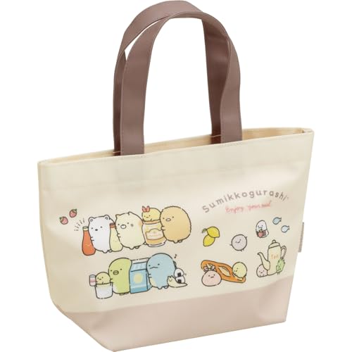 CA62001/-/CA62001・Color:CA62001・パッケージ個数:1・サイズ：約H200×W310×D120mm・ポリエステル+マットラミネート加工・内ポケット付商品紹介 幅広い年齢が使いやすいかわいいデザインができました！食べ物と絡むすみっコたちに癒されるランチぴったりのデザインです☆シンプルで持ちやすいランチトートバッグ出来ました！ 安全警告 なし