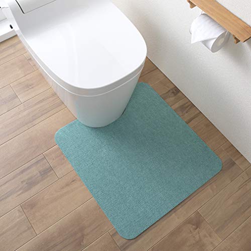 Sanko 【日本製 消臭 洗える】 サンコー ずれない トイレマット 床汚れ防止 おくだけ吸着 ミントグリーン 55×60cm PF- 送料無料