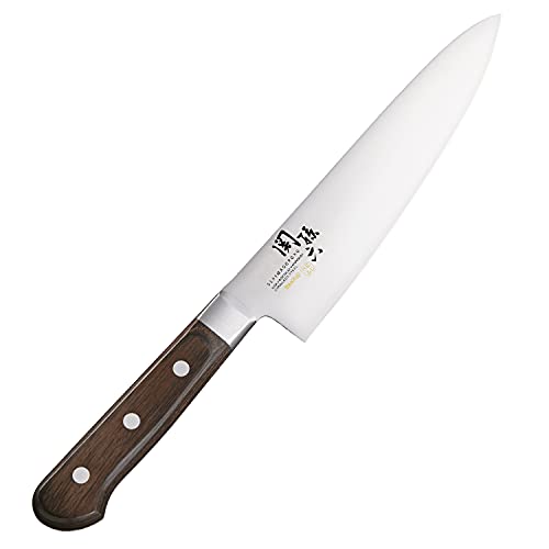 茶色 銀/180 mm/AB-5440・Size:180 mmPatternName:牛刀・パッケージ個数:1・切れ味と堅牢性を併せ持つ・三工程刃付け:刃付け後にできる角を滑らかに研磨。 食材の切断抵抗を小さくすることで 爽快な鋭い切れ味を実現。・ステンレス単層材:サビにくくメンテナンスがしやすい。・重量バランスの良い本通し仕様・フィット感に優れた積層強化木柄切れ味と堅牢性を併せ持つ 三工程刃付け:刃付け後にできる角を滑らかに研磨。 食材の切断抵抗を小さくすることで 爽快な鋭い切れ味を実現。 ステンレス単層材:サビにくくメンテナンスがしやすい。 重量バランスの良い本通し仕様 フィット感に優れた積層強化木柄 材質 刃体:モリブデンバナジウムステンレス刃物鋼 口金:ステンレススチール 柄:積層強化木 サイズ:約43×305×17mm 刃渡り:約180mm 重量: 約170g 原産国:日本 右利き左利き兼用の包丁になります。左利きの方でもご使用いただけます 使用後は速やかに汚れや水分を取り除いて乾燥させ てください。 汚れや水分を残したまま放置するとサビや変色の原因になります。