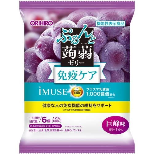 ぷるんと蒟蒻ゼリー　免疫ケアiMUSEプラズマ乳酸菌配合　20g6個入り/袋　×　6袋 送料無料
