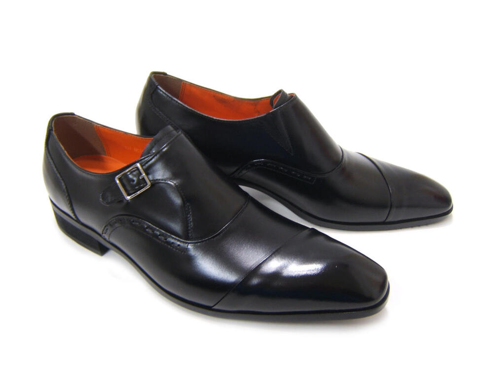 イタリアンモードを体現する上質な革靴！アントニオ ドュカッティ/ANTONIO DUCATI紳士靴 DC-1195 ブラック 変形ストレートチップ ベルトモンク 送料無料