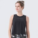 【SALE 20%OFF 送料別】ラウンドネックノースリーブクロップドタンク/ブラック easyoga イージーヨガ ヨガウェアトップス かわいい オシャレ ヨ...