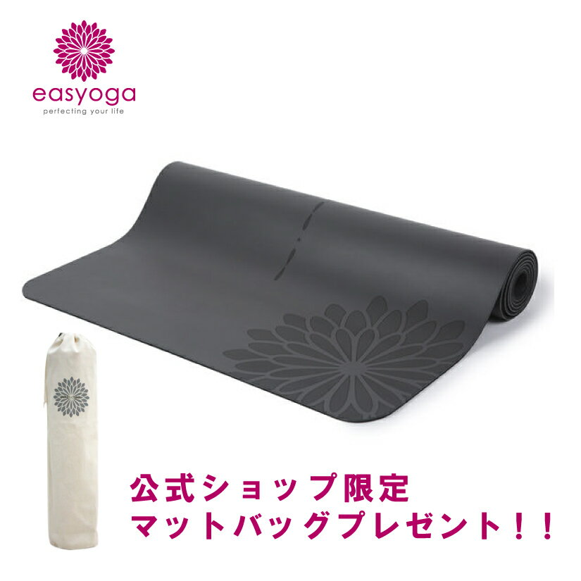 ヨガマット 【送料無料】【マットバック付】スペース プロマット/ダークグレー easyoga イージーヨガ ヨガマット センターライン ホットヨガ グリップ力 4mmマット 高品質 天然ゴム マットケース 高性能 耐久性