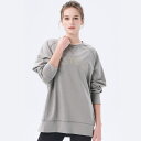 ユニセックスロゴロングスリーブ/Mグレー easyoga イージーヨガ ヨガウェアトップス オシャレ ヨガ ホットヨガ ピラティス メンズ スポーツウェア