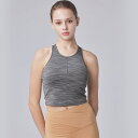【SALE 30%OFF 送料別】ディファインクロップドタンク/グレーホワイトストライプ easyoga イージーヨガ ヨガウェアトップス かわいい オシャレ ...