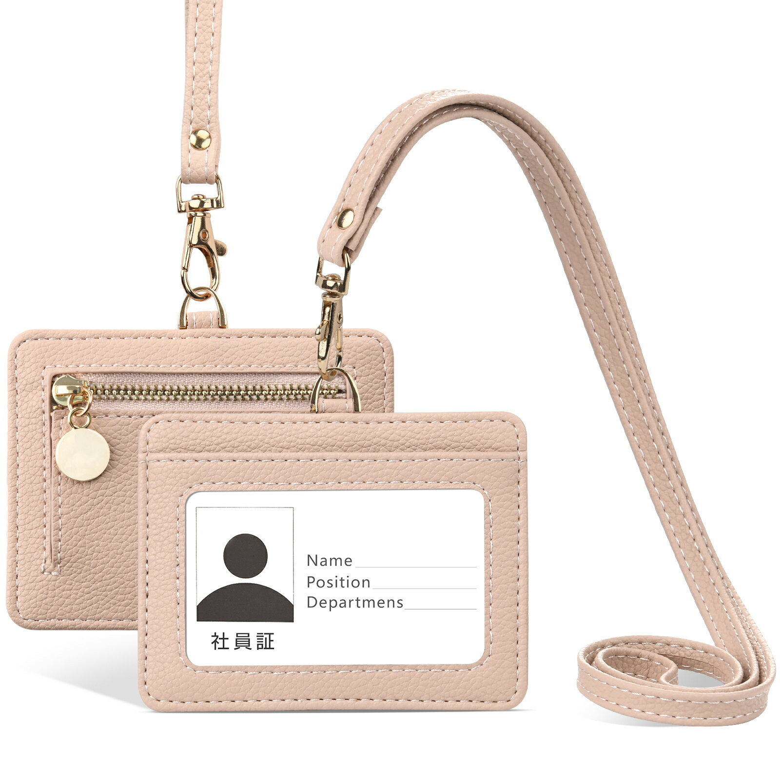 カードケース IDカードホルダー パスケース 大容量 二つ折りネームホルダー 定期入れ リール付き レザー おしゃれ icカード ケース 通勤 通学 高校生 かわいい カラビナ 両面 カード収納 軽量 メンズ レディース プレゼントのサムネイル