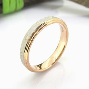 ピンキーリング タングステン 4mm幅 クロス 刻印 リング ピンクゴールド 5号 7号 9号 11号 13号 15号 17号 19号 21号 ジュエリー アク...