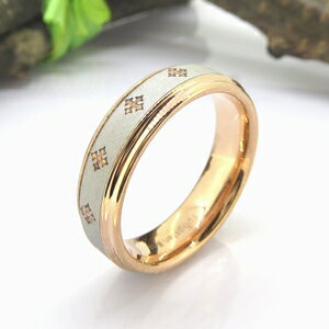 リング タングステン 6mm幅 クロス 刻印 ピンクゴールド 7号 9号 11号 13号 15号 17号 19号 21号 23号 ジュエリー アクセサリー 指輪...