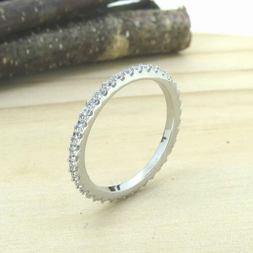 リング ステンレス フルエタニティ キュービックジルコニア シルバー ピンキーリング 6号 7号 9号 11号 13号 15号 ジュエリー アクセサリー 指輪 ...