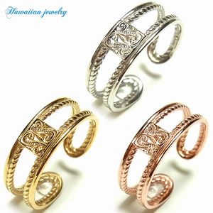 ハワイアン ジュエリー リング ステンレス 送料無料 フリーサイズ フリーリング シルバー イエローゴールド ピンクゴールド K14 ペア アクセサリー 指輪 ...