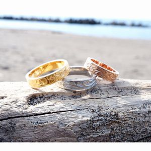 ハワイアン ジュエリー ステンレス リング K14 シルバー イエローゴールド ピンクゴールド アクセサリー 7号 9号 11号 13号 15号 17号 19号...