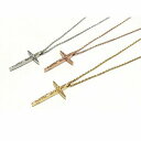 ハワイアン ジュエリー ネックレス ステンレス 送料無料 十字架 クロス K14 ペンダント シルバー イエローゴールド ピンクゴールド ペア アクセサリー レ...
