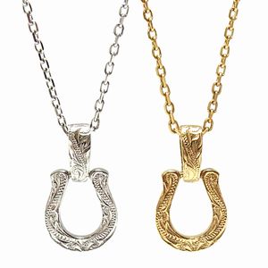 ハワイアン ジュエリー ネックレス ステンレス 送料無料 ホースシュー 馬蹄 ペンダント K14 シルバー イエローゴールド ペア アクセサリー レディース メ...