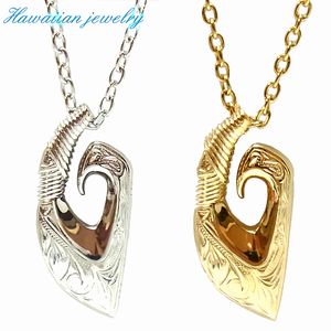 ハワイアン ジュエリー ネックレス ステンレス 送料無料 フィッシュフック シルバー イエローゴールド ペンダント K14 ペア アクセサリー レディース メン...