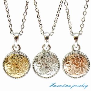 ハワイアン ジュエリー ネックレス ステンレス 送料無料 ホヌ プルメリア K14 ペンダント シルバー イエローゴールド ピンクゴールド ペア アクセサリー ...