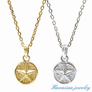 ハワイアン ジュエリー ネックレス ステンレス 送料無料 星 スター メダル コイン K14 ペンダント シルバー イエローゴールド ペア アクセサリー レディ...