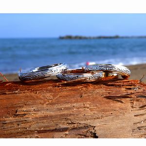 ハワイアン ジュエリー イヤーカフ ステンレス 送料無料 片耳用 指輪兼用 スクロール プルメリア シルバー イエローゴールド ピンクゴールド アクセサリー レ...