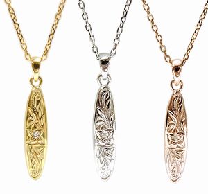 ハワイアン ジュエリー ネックレス ステンレス 送料無料 ダイヤモンド サーフ プルメリア ホヌ ペンダント シルバー イエローゴールド ピンクゴールド ペア ...
