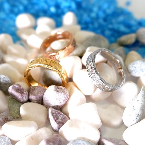 ハワイアン ジュエリー リング ピンキーリング ステンレス シルバー イエローゴールド ピンクゴールド ペア アクセサリー 1号 3号 5号 7号 9号 11号 13号 15号 17号 19号 21号 指輪 レディース メンズ ギフト プレゼント