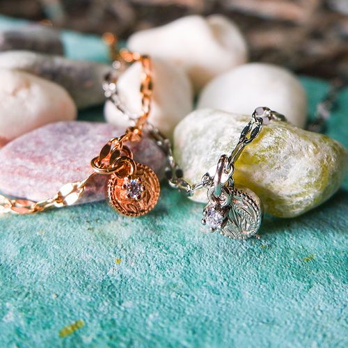 ハワイアン ジュエリー ステンレス アンクレット 送料無料 イエローゴールド ピンクゴールド シルバー コイン 波 スクロール アクセサリー レディース メンズ...