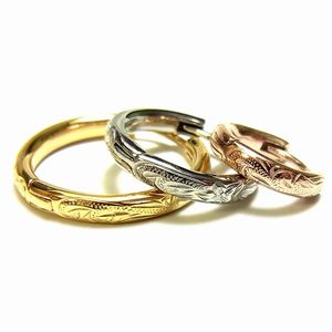 ハワイアン ジュエリー ピアス ステンレス プルメリア フープピアス ペア アクセサリー レディース メンズ ギフト プレゼント