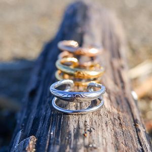 ハワイアン ジュエリー イヤーカフ ステンレス 片耳用 フープ スクロール シルバー イエローゴールド ピンクゴールド アクセサリー レディース メンズ ギフト...