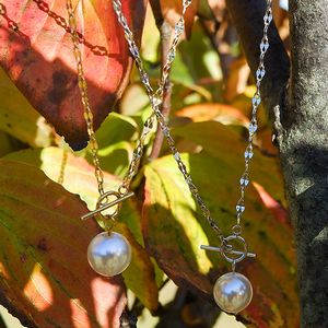 ネックレス ステンレス 送料無料 ペタル チェーン パール マンテル 1粒 イエローゴールド シルバー ペア アクセサリー レディース メンズ ギフト プレゼン...