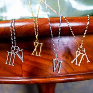 ハワイアン ジュエリー ステンレス ネックレス 送料無料 シルバー イエローゴールド ピンクゴールド アクセサリー ローマ ナンバー 数字 スクロール レディー...