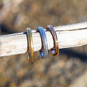 ハワイアン ジュエリー ステンレス リング スクロール シルバー イエローゴールド ピンクゴールド アクセサリー 7号 9号 11号 13号 15号 17号 1...