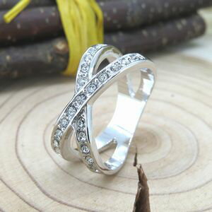 リング クリスタル シルバー ジュエリー アクセサリー 指輪 バッテンリング ラインストーン 9号 11号 13号 15号 17号 19号 21号 レディース ...