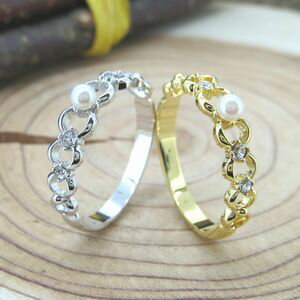 ピンキーリング クリスタル シルバー ゴールド 送料無料 ジュエリー アクセサリー 指輪 パール リング 1号 3号 5号 7号 9号 11号 13号 15号 17号 レディース ギフト プレゼント