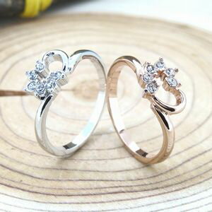 ピンキーリング リング クリスタル ジュエリー アクセサリー 指輪 シルバー ピンクゴールド ハート 1号 3号 5号 7号 9号 11号 13号 15号 17号 レディース ギフト プレゼント