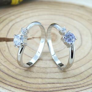 ピンキーリング SILVER925 キュービックジルコニア 送料無料 シルバー リング クリア ラベンダー 1号 3号 5号 7号 9号 11号 13号 15号...