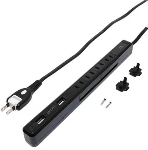 【推奨品】ミヨシ OAT-K24U4P20/BK 耐雷スリム回転USBタップ 4個口2ポート 埃防止スライド扉(USB端子) ブラック ブラックOATK24U4P20/BK【純正パッケージ品】