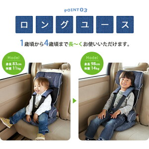 日本育児コンパクトチャイルドシートトラベルベストECプラスデニム軽量