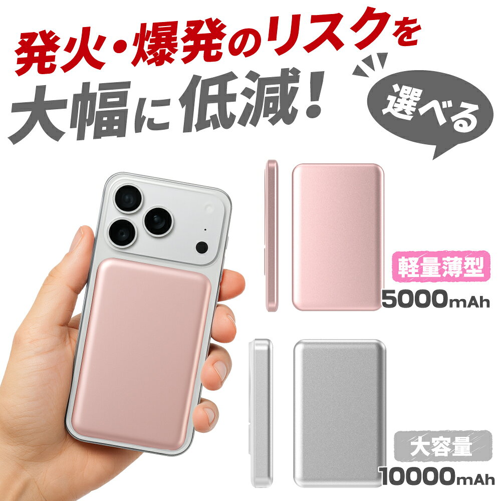 SS限定3499円→3199円／準固体電池 モバイルバッテリー ワイヤレス充電 10000mAh PD...